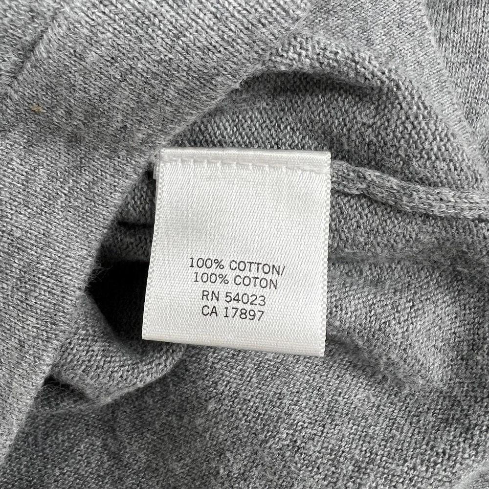 Banana Republic Polo Shirt Mens S Gray V Neck Casual Knit Soft Preppy Modern